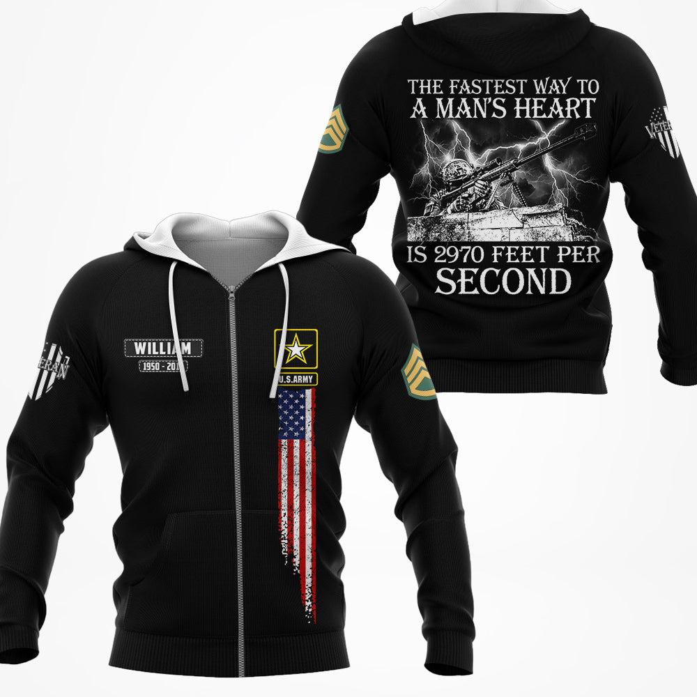 The Fastest Way To A Man's Heart Is 2970 Feet Per Second Personalized All Over Print Shirt For Veteran H2511