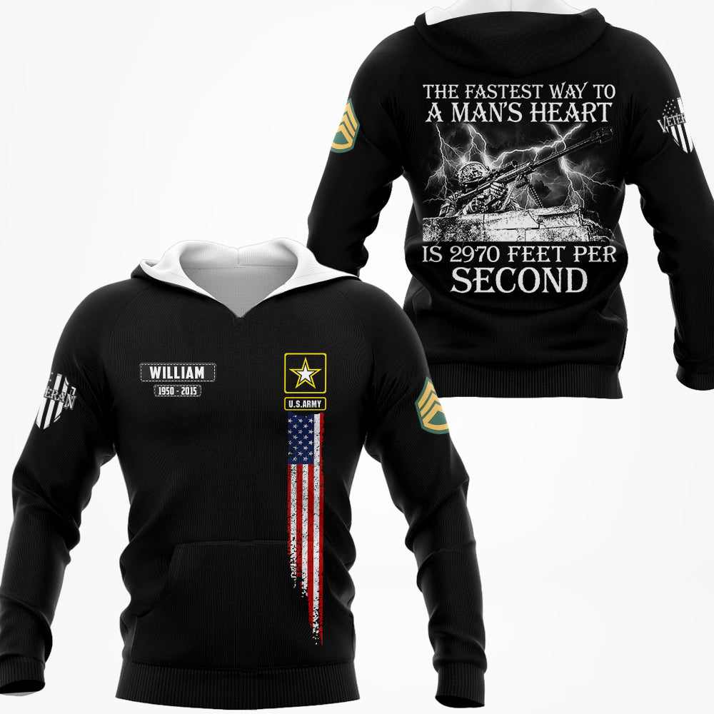 The Fastest Way To A Man's Heart Is 2970 Feet Per Second Personalized All Over Print Shirt For Veteran H2511