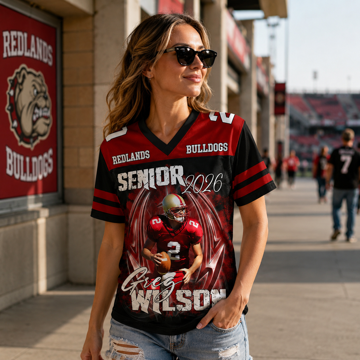 Custom Photo Football Jersey Shirt For Football Family Game Day Shirt H2511