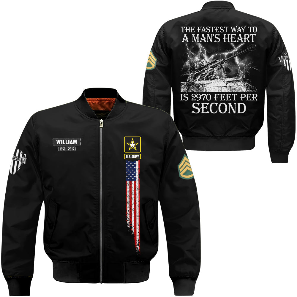 The Fastest Way To A Man's Heart Is 2970 Feet Per Second Personalized All Over Print Shirt For Veteran H2511