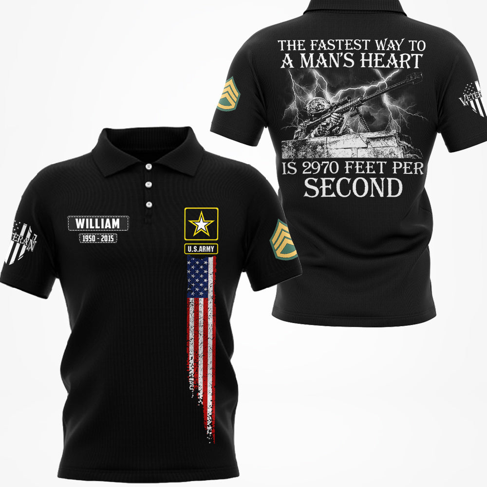 The Fastest Way To A Man's Heart Is 2970 Feet Per Second Personalized All Over Print Shirt For Veteran H2511