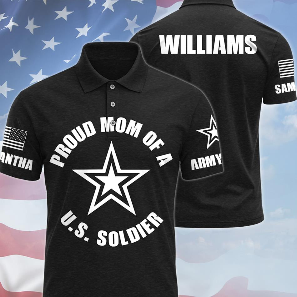 Proud Mom Of A US Soldier Custom All Over Print Shirt Hoodies Gift For US Military Family H2511 Trna