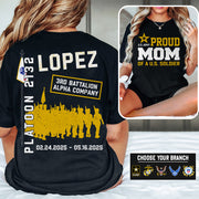 Proud Mom Of A US Soldier Custom Graduation Shirt For US Military Mom Dad Family Proud Shirt For Graduationn Day H2511 Trna