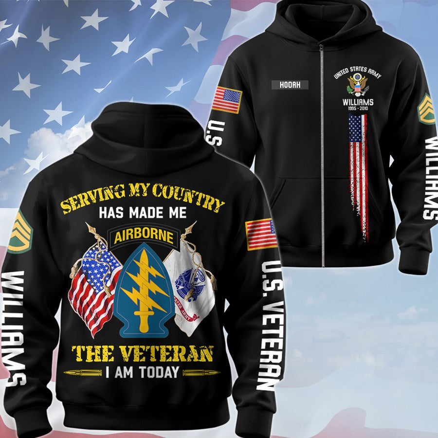 Serving My Country Has Made My The Veteran I Am Today All Over Print Shirt Gift For Veteran Dad Grandpa H2511 Trna