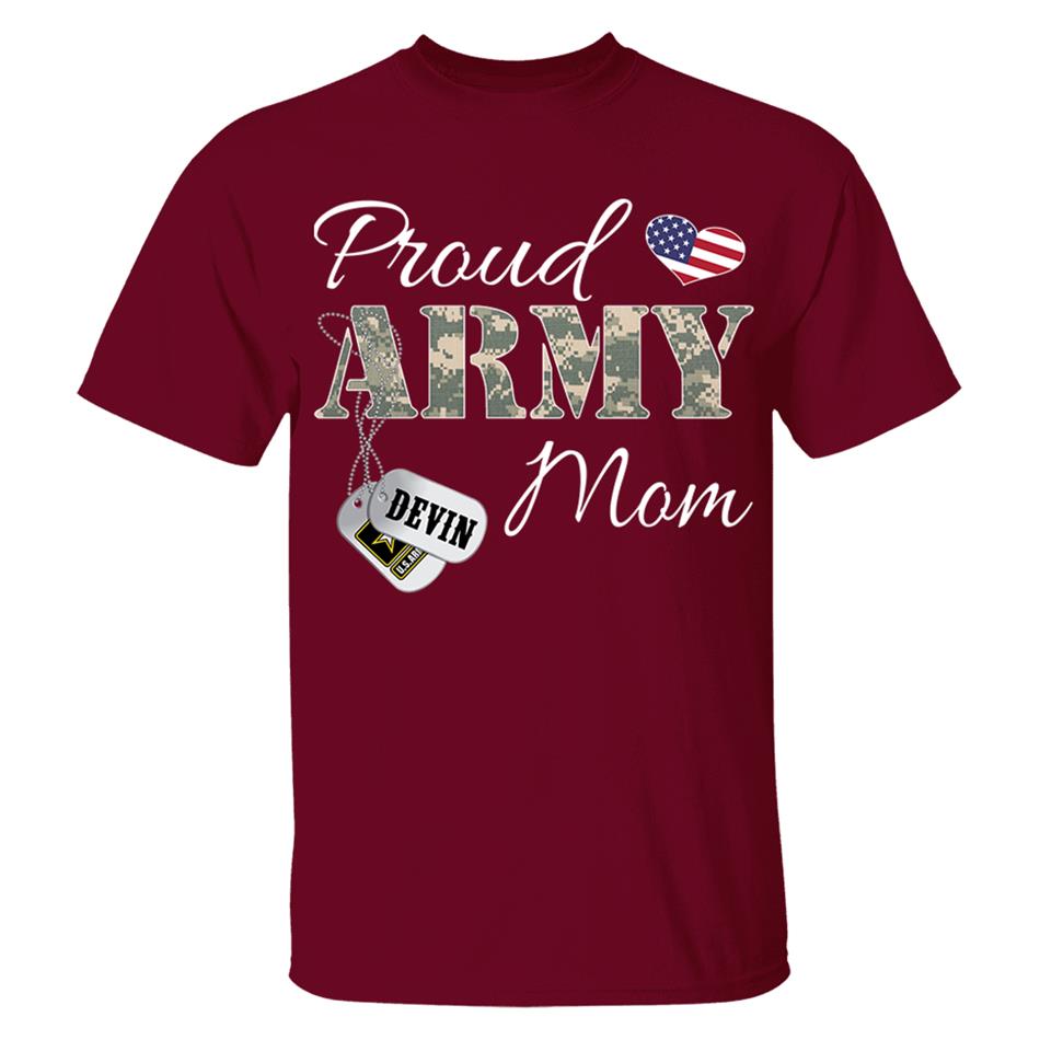 Proud Army Mom Dad Grandma Grandma Military Family Shirt Custom All Military Branches H2511 Trna