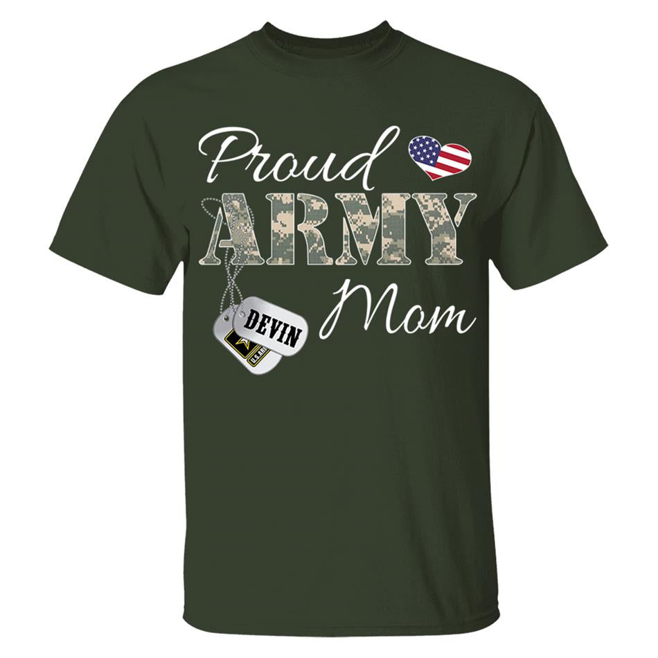 Proud Army Mom Dad Grandma Grandma Military Family Shirt Custom All Military Branches H2511 Trna