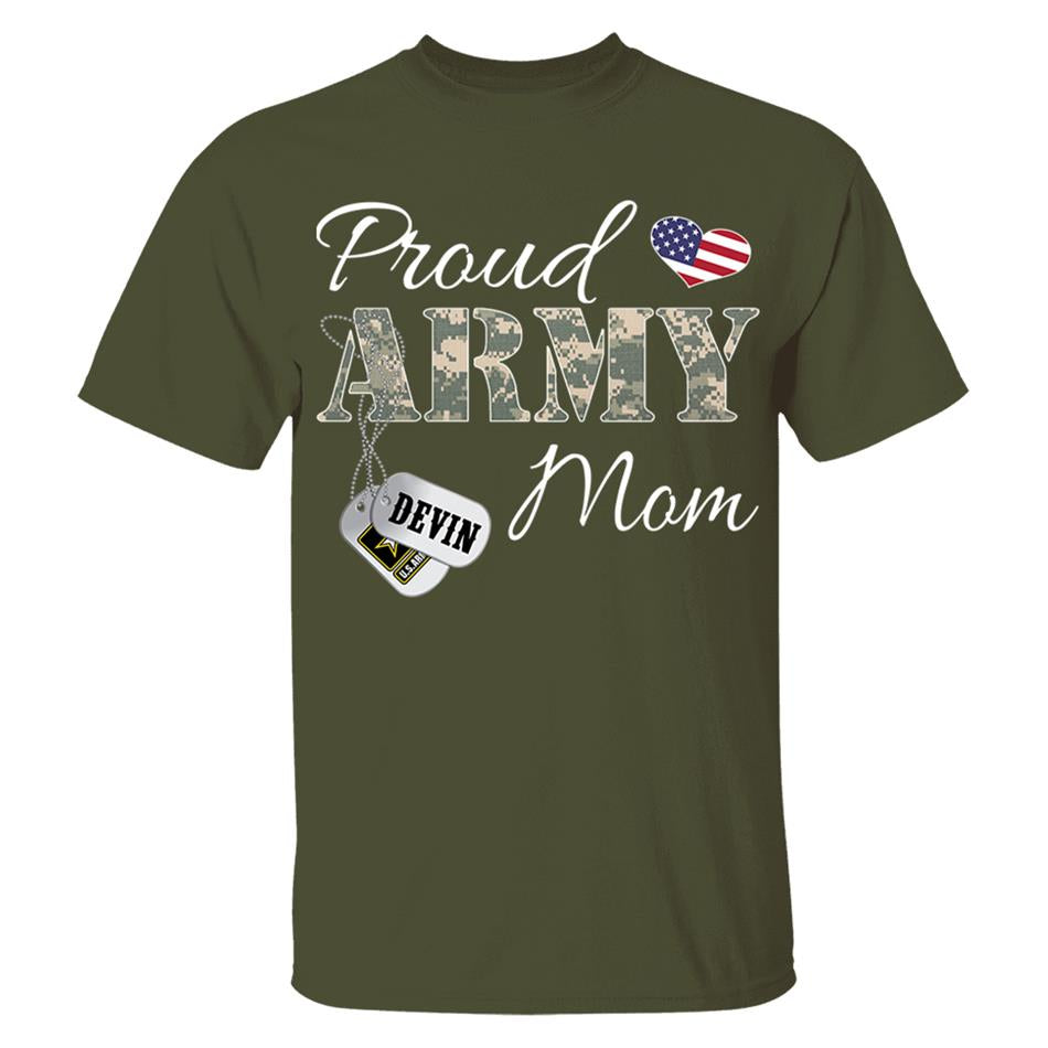Proud Army Mom Dad Grandma Grandma Military Family Shirt Custom All Military Branches H2511 Trna