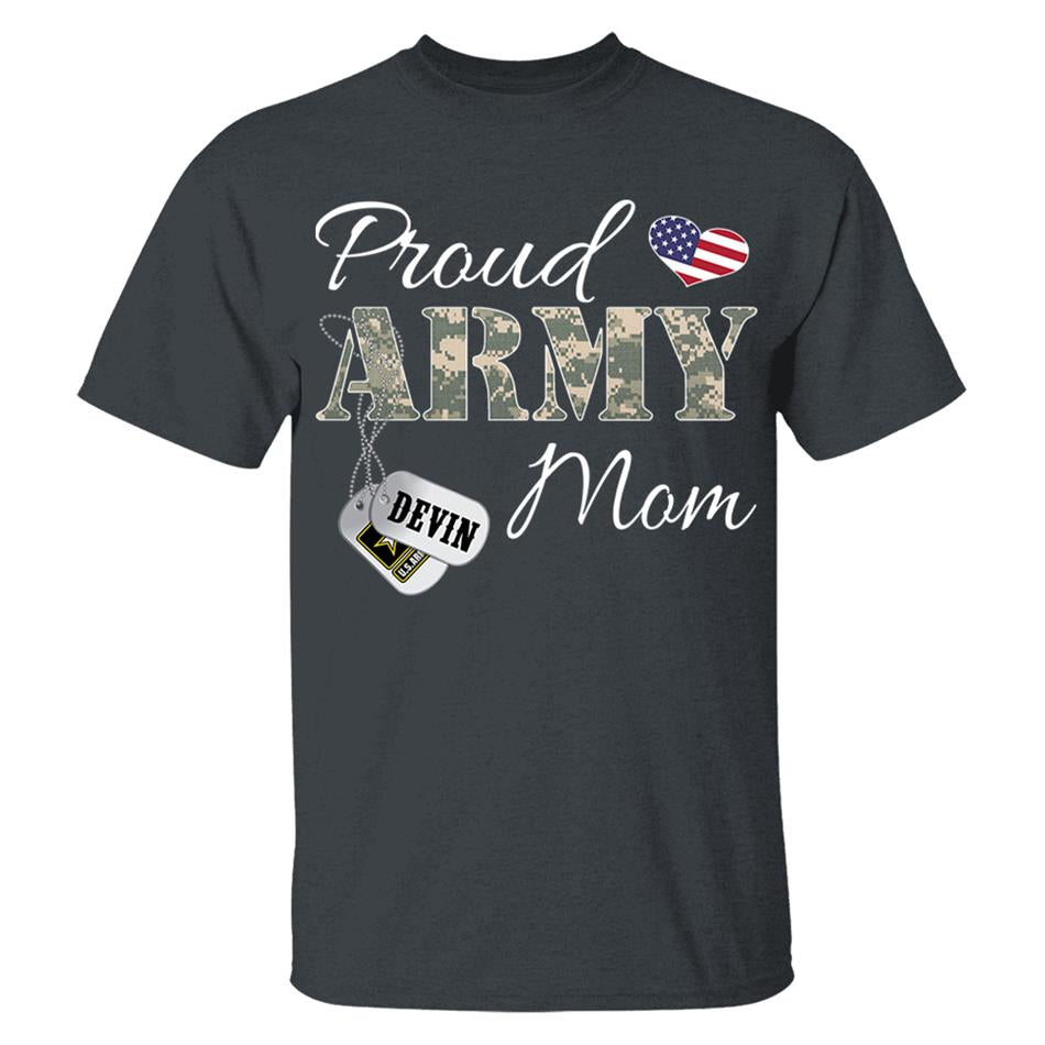 Proud Army Mom Dad Grandma Grandma Military Family Shirt Custom All Military Branches H2511 Trna