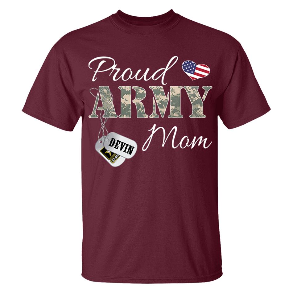 Proud Army Mom Dad Grandma Grandma Military Family Shirt Custom All Military Branches H2511 Trna