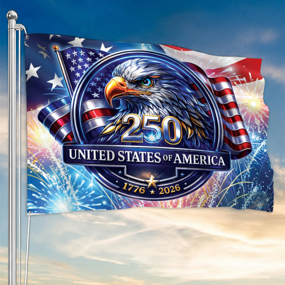 USA 250th Anniversary Eagle Emblem 1776-2026 250th Anniversary Semiquincentennial Patriot  House Flag Vr2 H2511 Trna