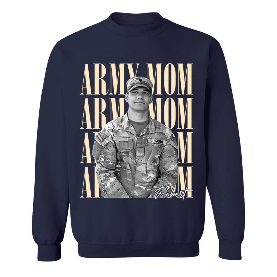 Retro Vintage Photo And Proud Military Family - Personalized Shirt Custom Graduate Picture Shirt Military Family Matching Shirt H2511 Trna