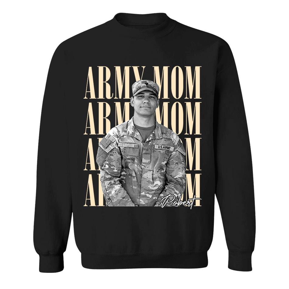 Retro Vintage Photo And Proud Military Family - Personalized Shirt Custom Graduate Picture Shirt Military Family Matching Shirt H2511 Trna