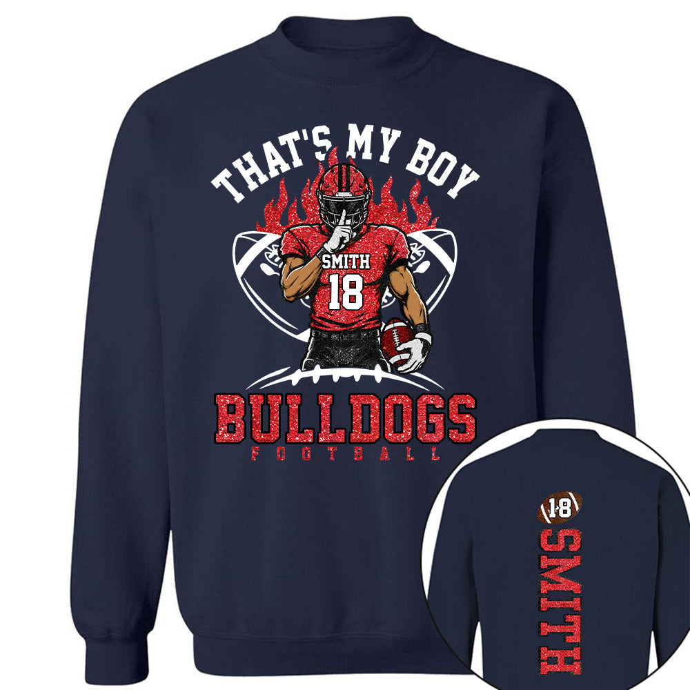 That's My Boy Personalized Football Mom Shirt Custom Team Name & Player Number Shirt Vr2 Na02 T24