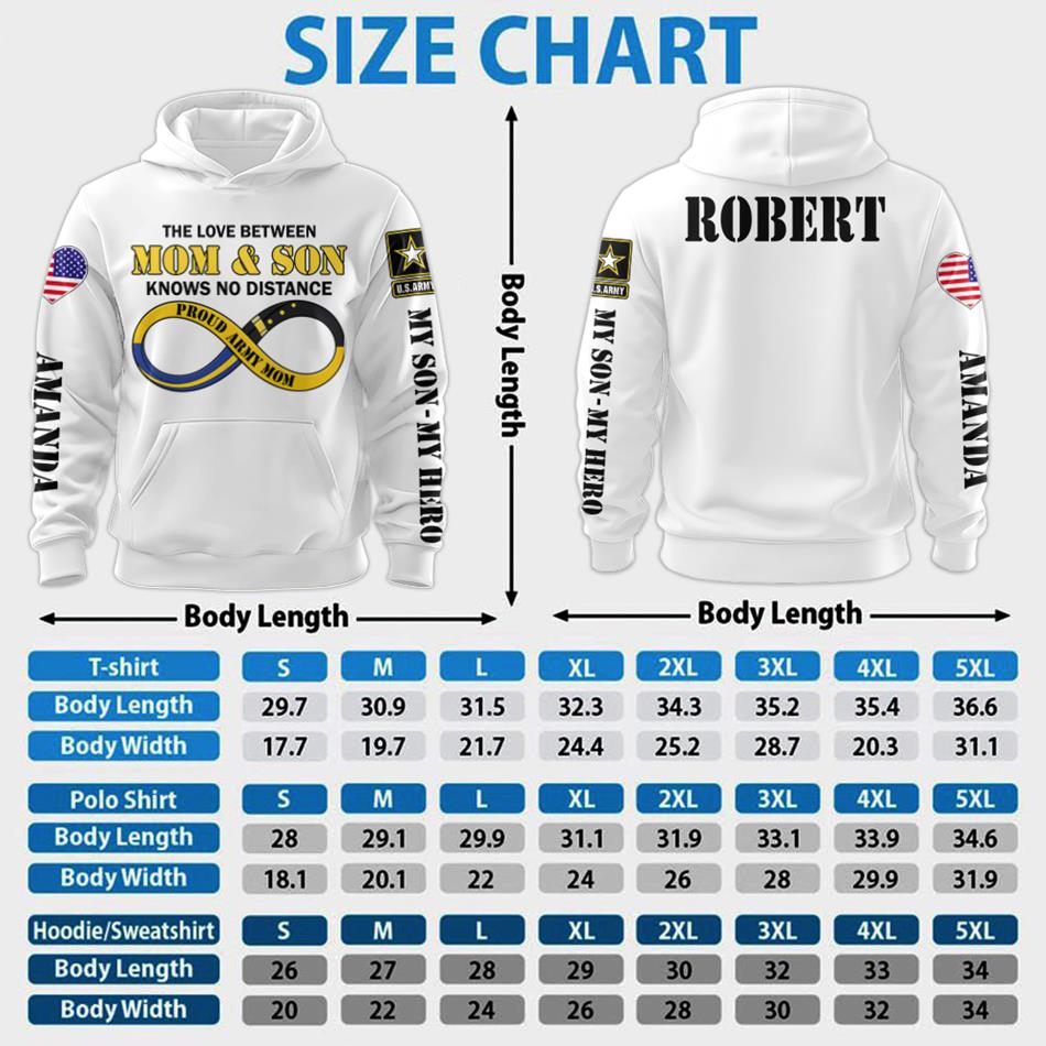 The Love Between Mom And Son Knows No Distance Proud Army Mom All Over Print Shirt Hoodie For Proud Military Mom Grandma Sister Infinity Hoodie H2511 Trna