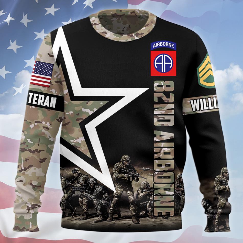 Custom Camouflage Division Personalized Veteran All-Over Print Hoodie - Gift Idea For Veteran H2511 Trna