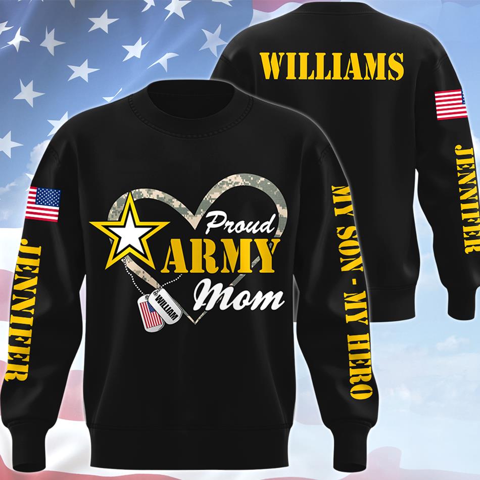 Heart Camouflage Proud Army Mom Dad Sister Family Members All Over Print Shirt Hoodie For Proud Military Family Graduate Shirt H2511 Trna