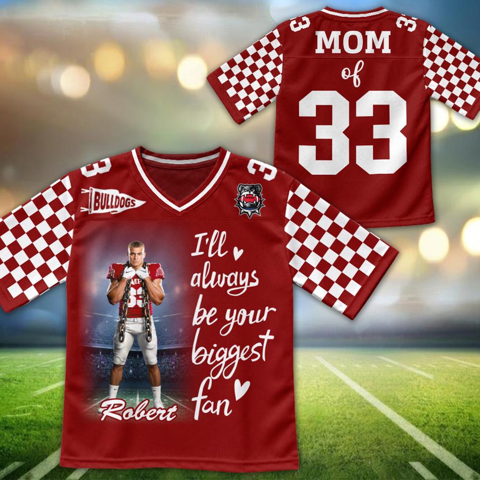 Custom Photo Football Game Day I Will Always Be Your Biggest Fan Football Jersey Gift For Football Lovers - Personalized Gift For Football Player H2511 Trna
