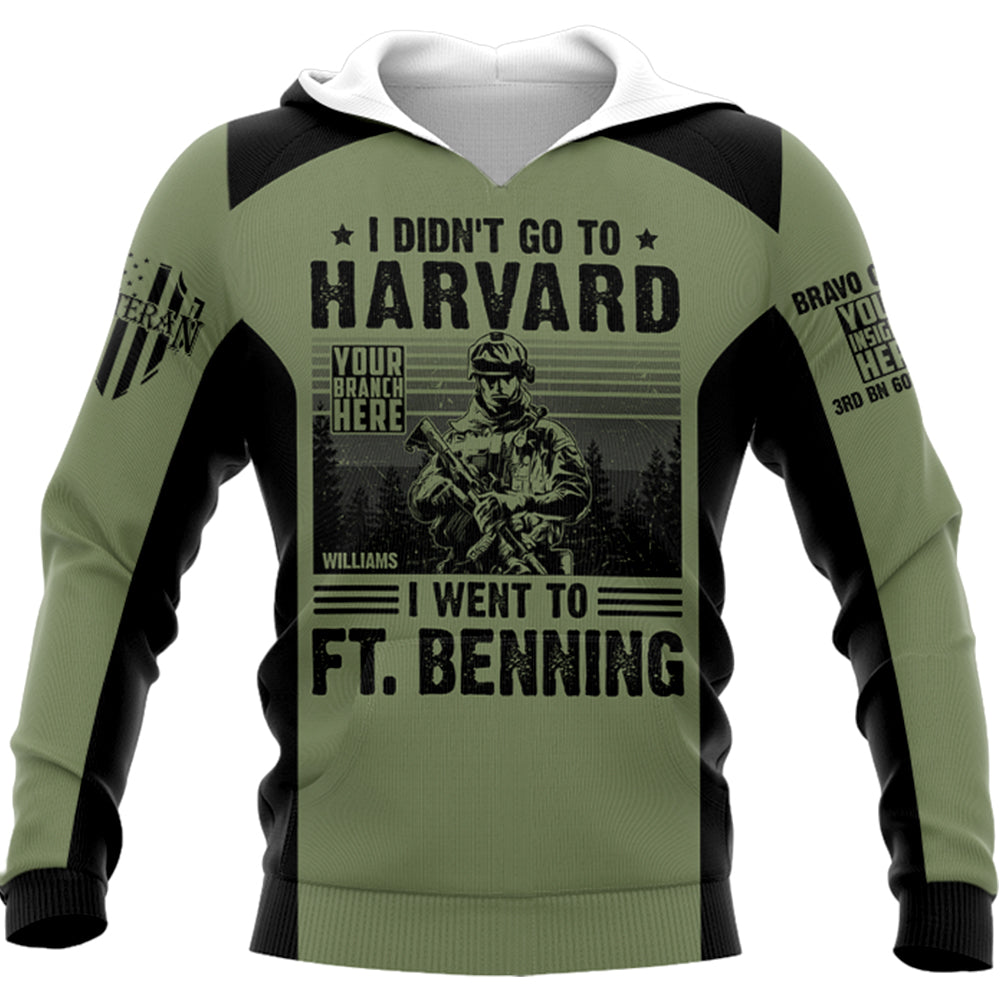 Shirt I Didn't Go To Harvard I Went To Fort Benning Personalized All Over Print Shirt For Veteran H2511