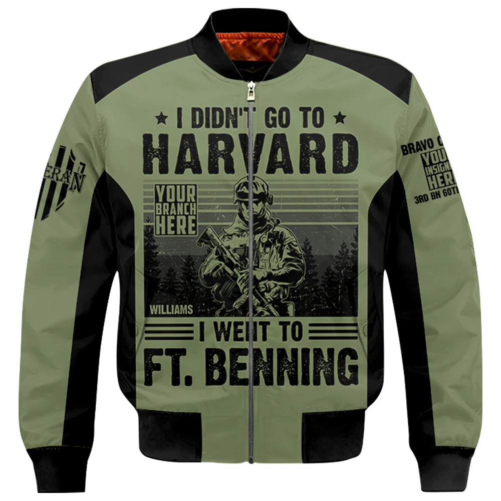 Shirt I Didn't Go To Harvard I Went To Fort Benning Personalized All Over Print Shirt For Veteran H2511
