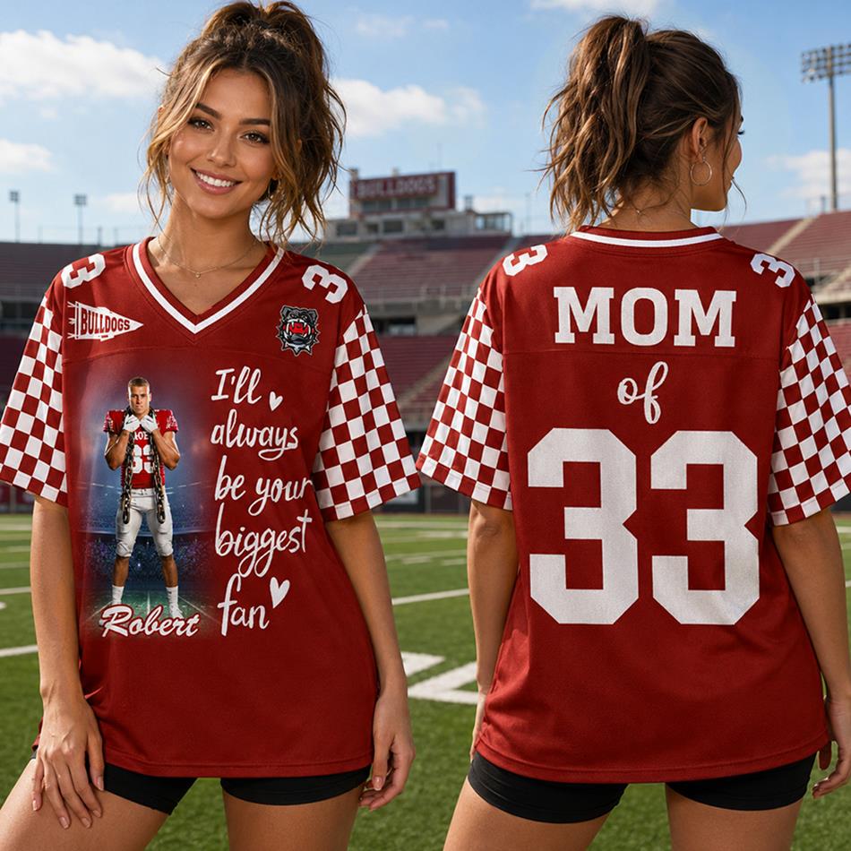 Custom Photo Football Game Day I Will Always Be Your Biggest Fan Football Jersey Gift For Football Lovers - Personalized Gift For Football Player H2511 Trna