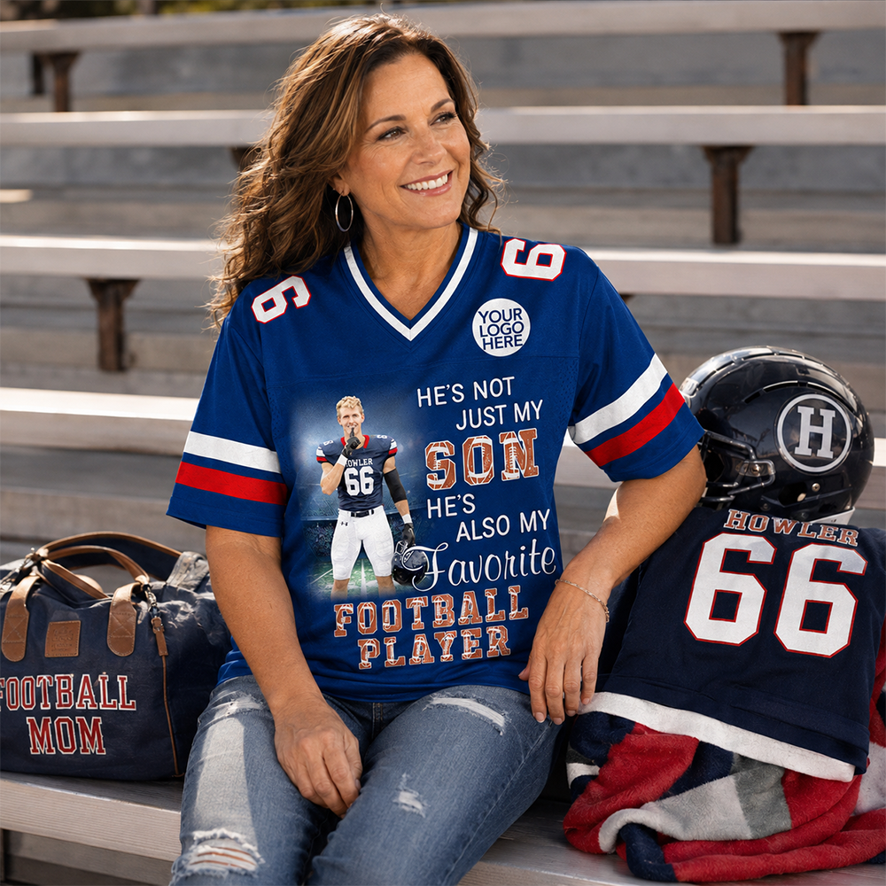Custom Senior Mom 2027 Football Photo Shirt,  Football Mom Shirt L0411 Hv01