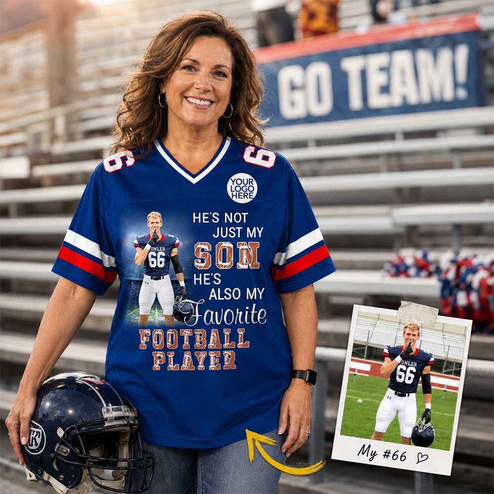Custom Senior Mom 2027 Football Photo Shirt,  Football Mom Shirt L0411 Hv01