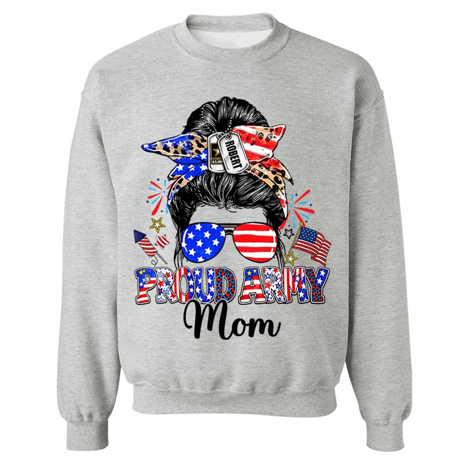 Proud Army Mom Custom Shirt For Proud Military Mom Sister Wife Grandma 4Th July Shirt H2511 Trna