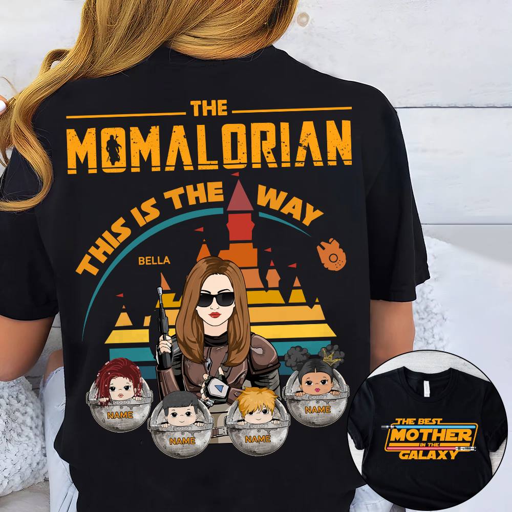 The Momalorian This Is The Way - Personalized Back Print Shirt