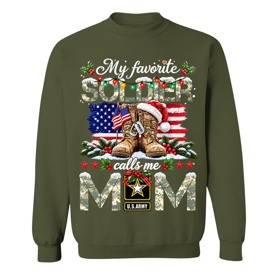 Personalized Shirt My Favorite Soldier Calls Me Mom Custom Shirt For Proud Army Mom Dad Grandma Family Christmas Shirt H2511 Trna KL07