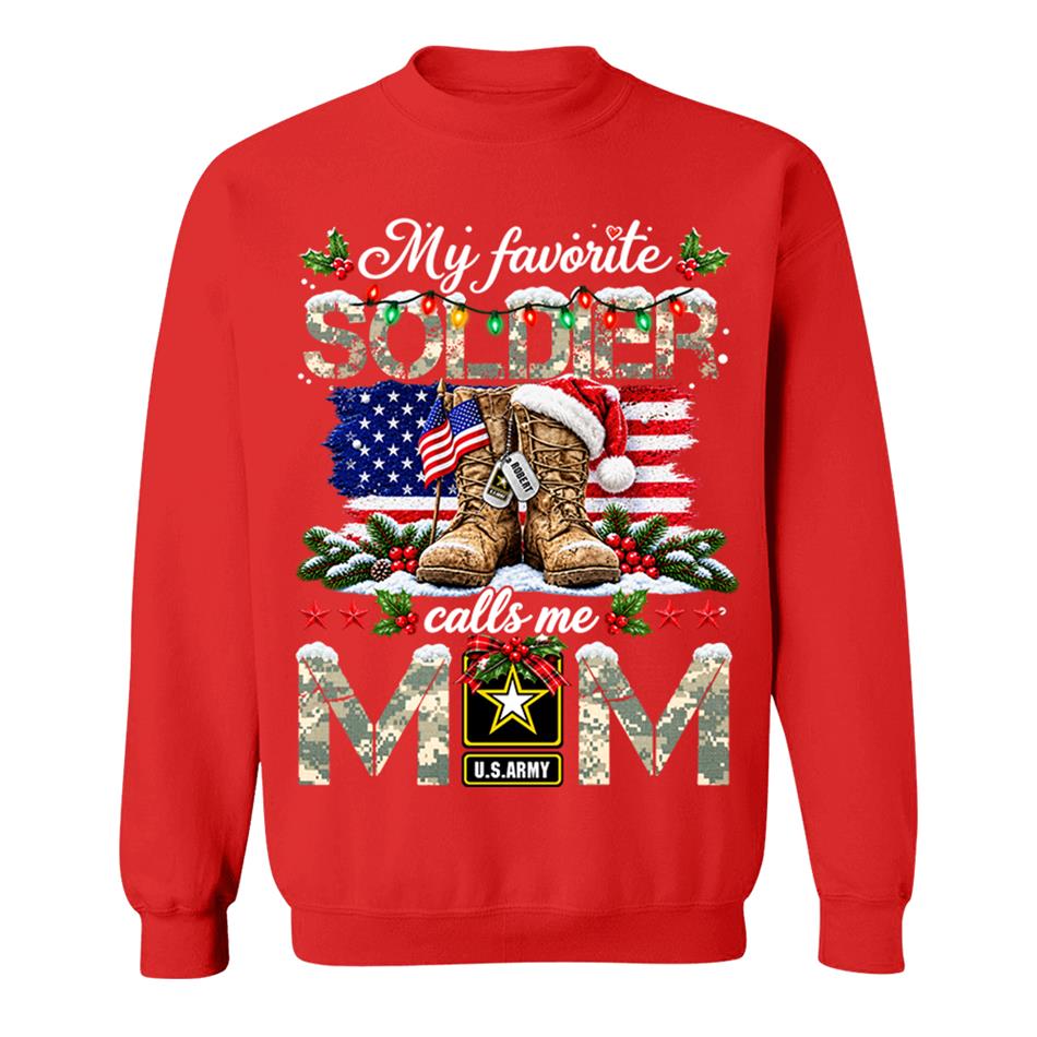 Personalized Shirt My Favorite Soldier Calls Me Mom Custom Shirt For Proud Army Mom Dad Grandma Family Christmas Shirt H2511 Trna KL07