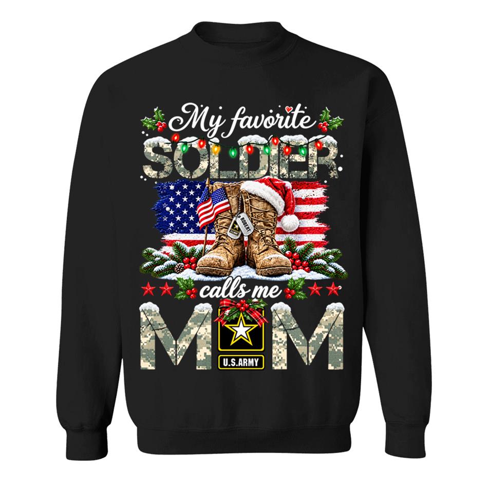 Personalized Shirt My Favorite Soldier Calls Me Mom Custom Shirt For Proud Army Mom Dad Grandma Family Christmas Shirt H2511 Trna KL07