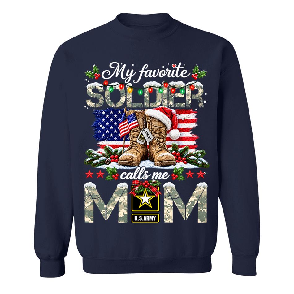 Personalized Shirt My Favorite Soldier Calls Me Mom Custom Shirt For Proud Army Mom Dad Grandma Family Christmas Shirt H2511 Trna KL07