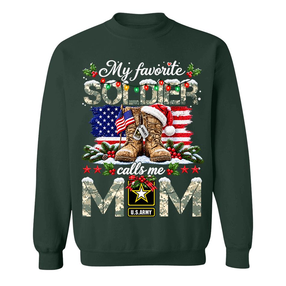 Personalized Shirt My Favorite Soldier Calls Me Mom Custom Shirt For Proud Army Mom Dad Grandma Family Christmas Shirt H2511 Trna KL07
