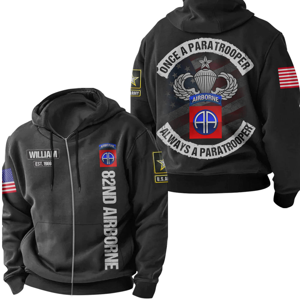 Once A Paratrooper Always A Paratrooper Personalized All Over Print Shirt For Veteran H2511