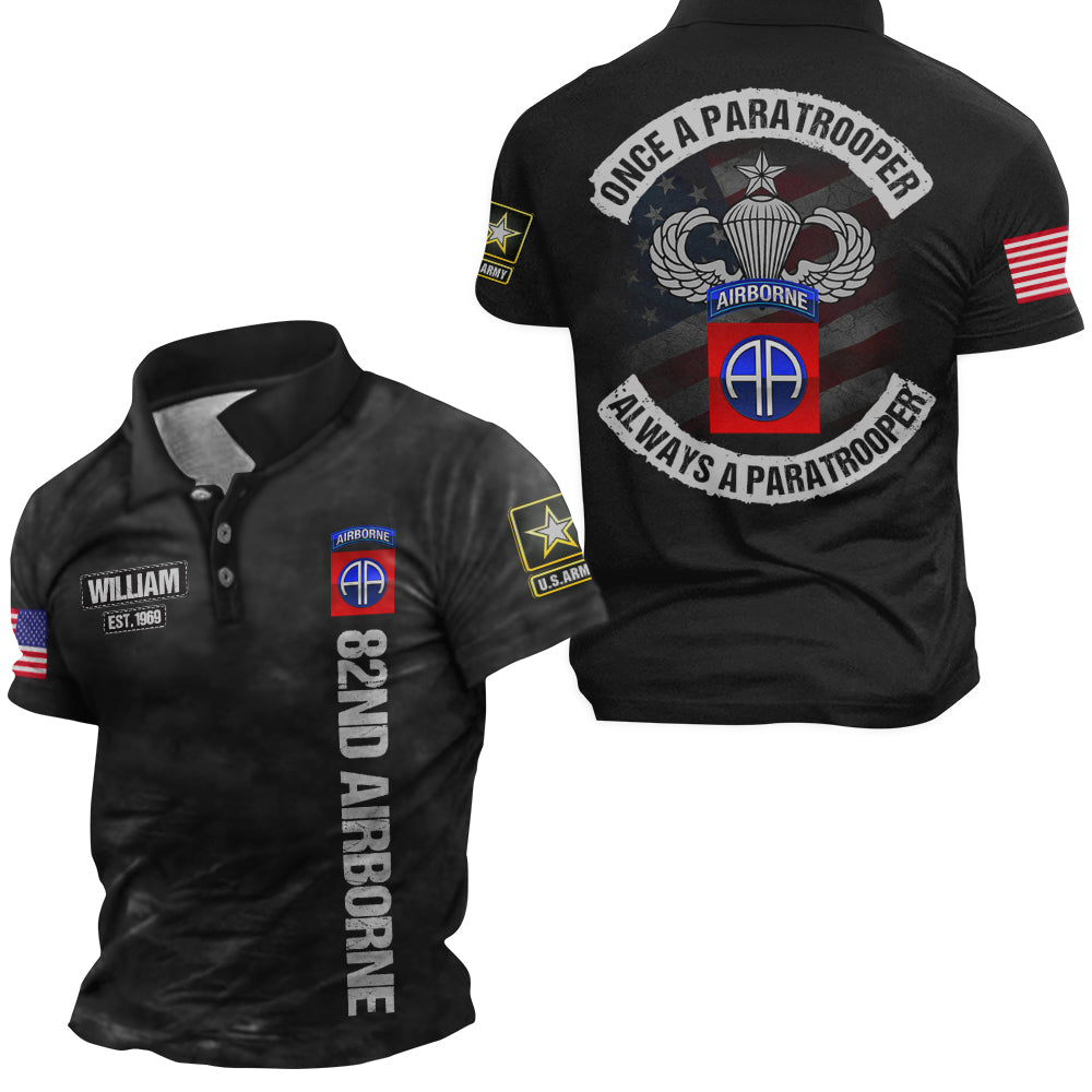 Once A Paratrooper Always A Paratrooper Personalized All Over Print Shirt For Veteran H2511