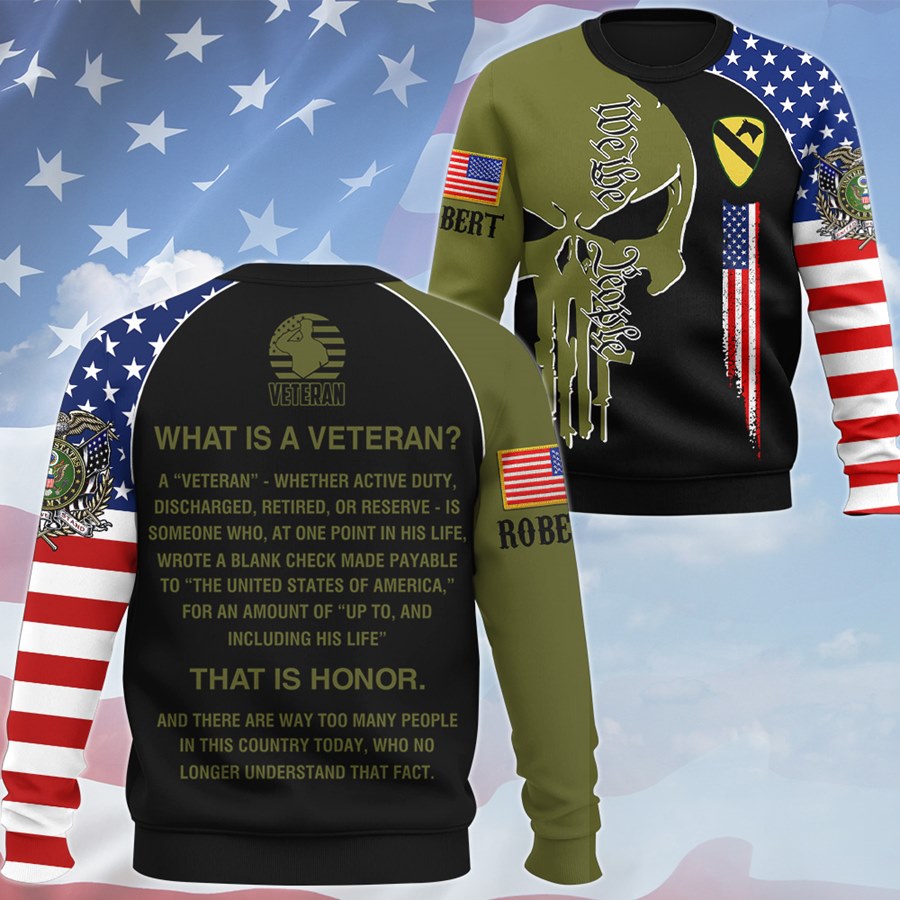 What Is A Veteran Skull We The People Custom All Branches Division All Over Print Shirt Gift For Veterans Dad Grandpa H2511 Trna