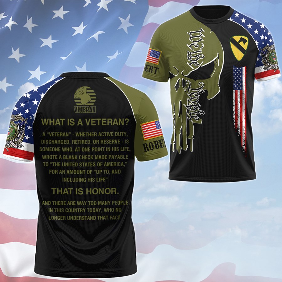 What Is A Veteran Skull We The People Custom All Branches Division All Over Print Shirt Gift For Veterans Dad Grandpa H2511 Trna