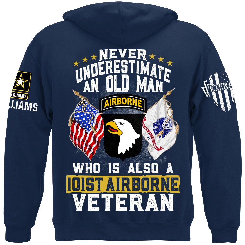 Never Underestimate An Old Man Who Is Also A Veteran Custom Division Shirt For Soldier Veteran H2511