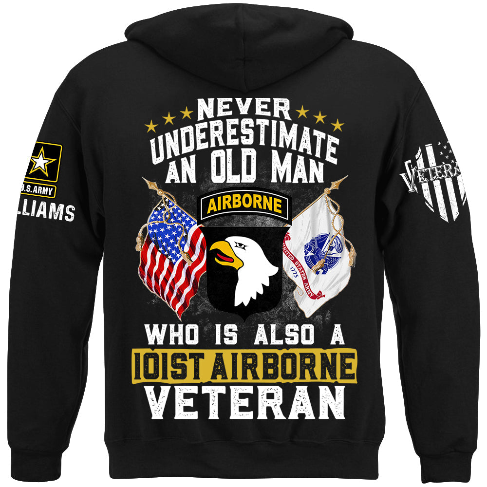 Never Underestimate An Old Man Who Is Also A Veteran Custom Division Shirt For Soldier Veteran H2511