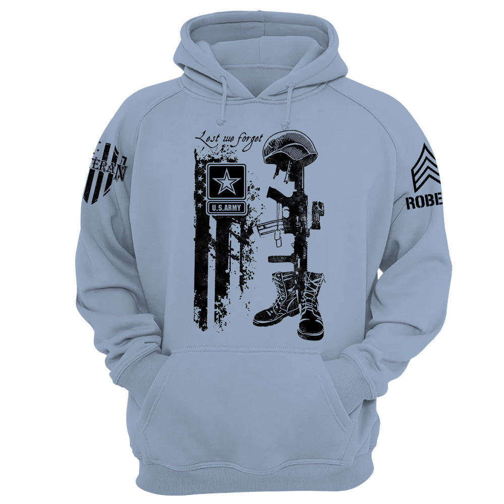 Lest We Forget American Distressed Flag Custom All Branches Shirt For Veteran Memorial Day Shirt H2511