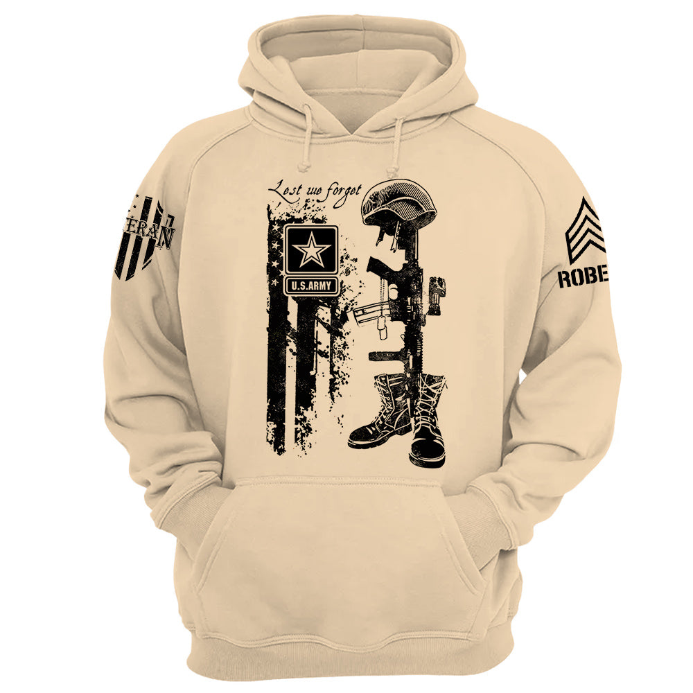 Lest We Forget American Distressed Flag Custom All Branches Shirt For Veteran Memorial Day Shirt H2511