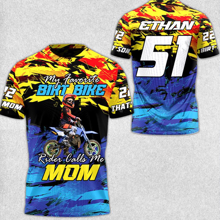 My Favorite Dirt Bike Rider Calls Me Mom All Over Print Shirt Gift For Motocross Family Rider Lovers Shirt H2511 Trna