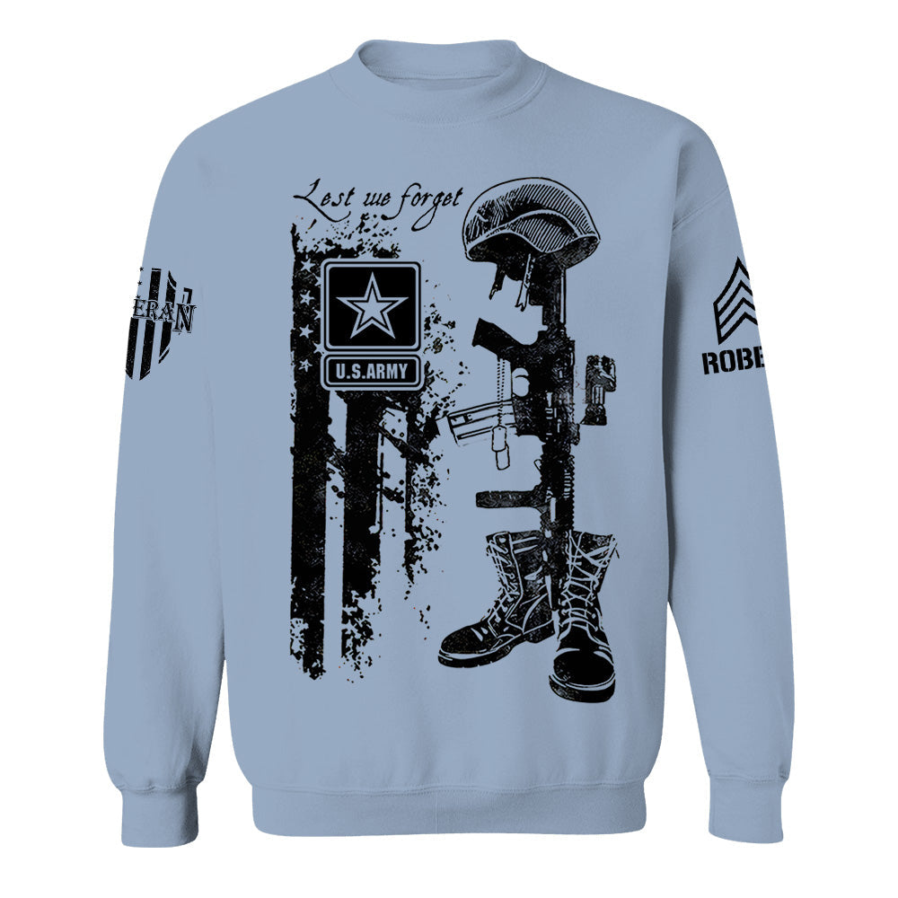 Lest We Forget American Distressed Flag Custom All Branches Shirt For Veteran Memorial Day Shirt H2511