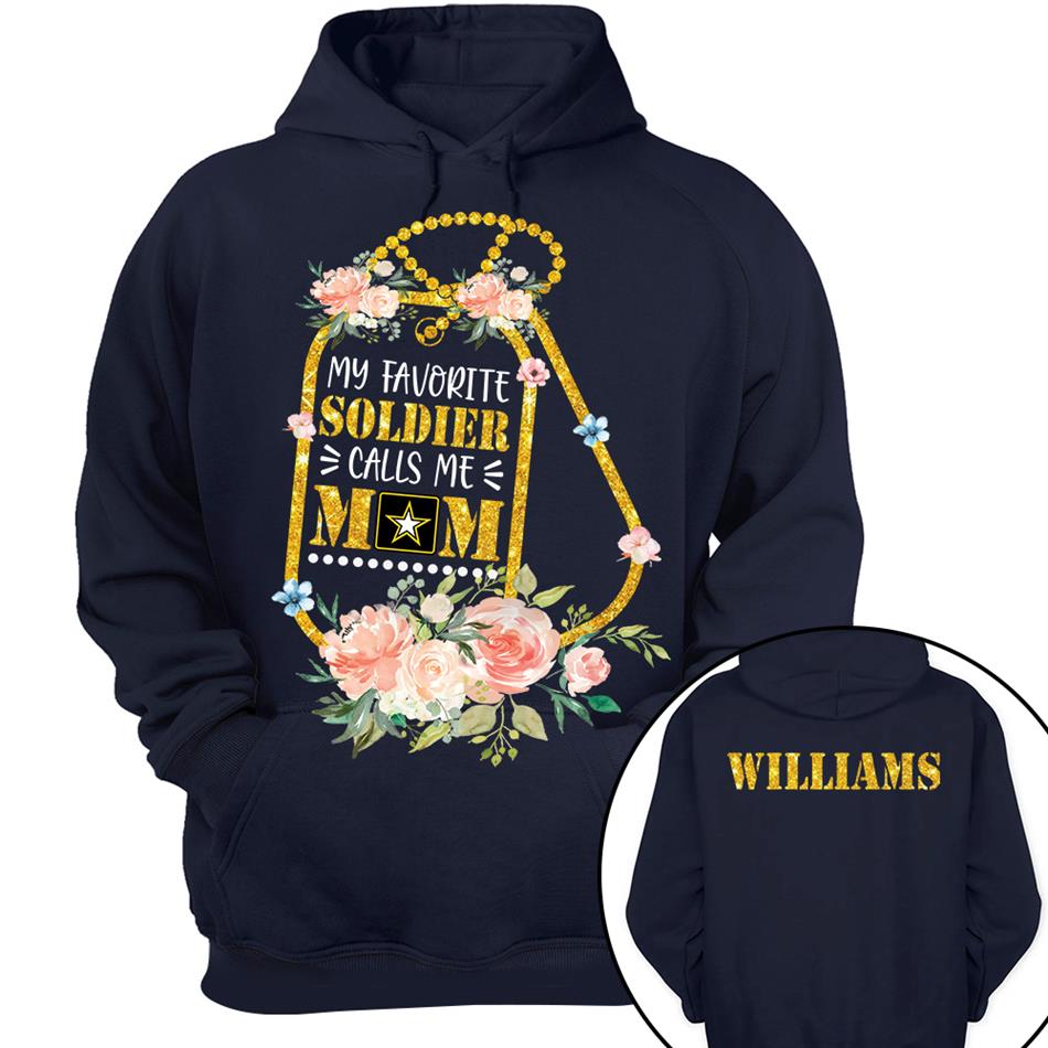 My Favorite Soldier Calls Me Mom Floral Dogtags Custom Shirt For US Military Family Member Shirt H2511 Trna