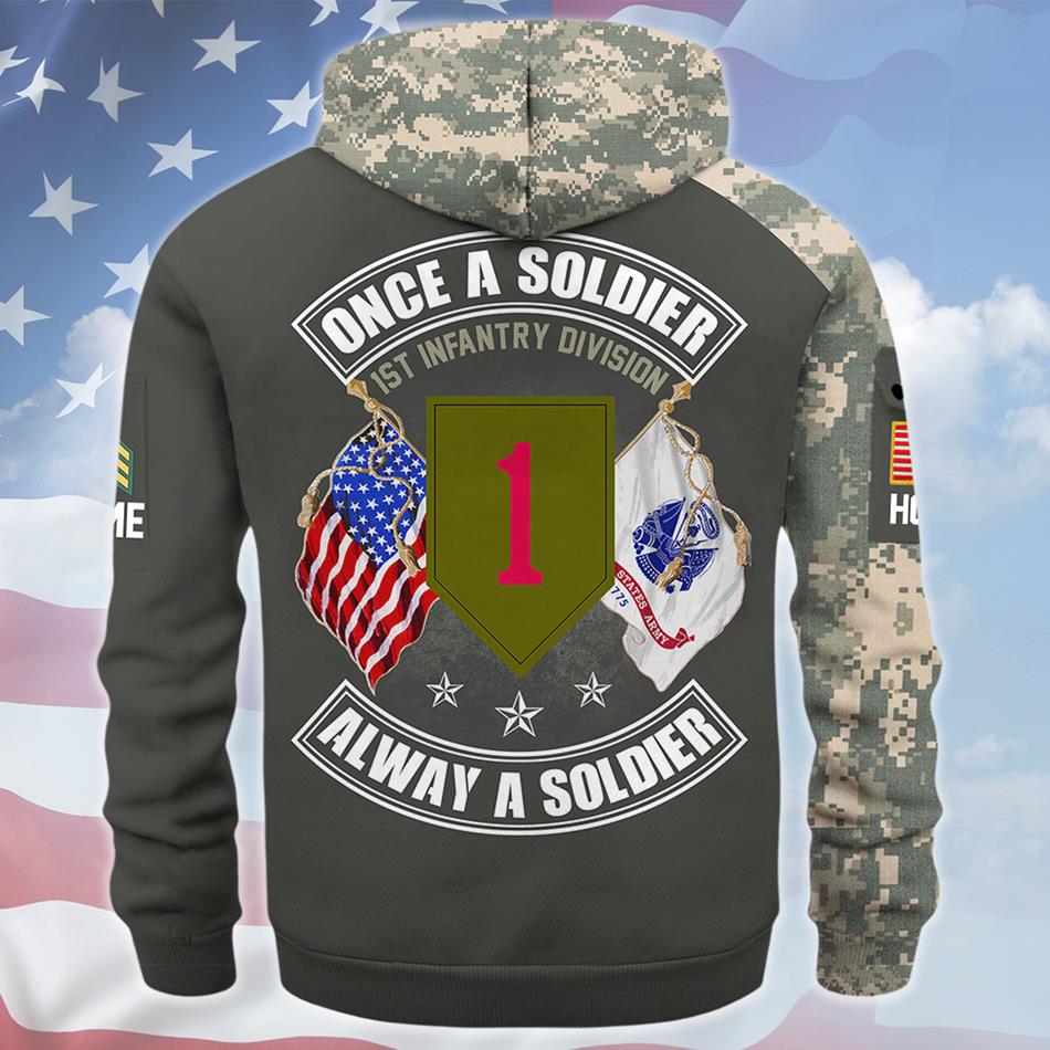 Once A Soldier Alway A Soldier Custom Hoodie Half Zipper All Over Print Shirt Gift For US Veterans H2511 Trna