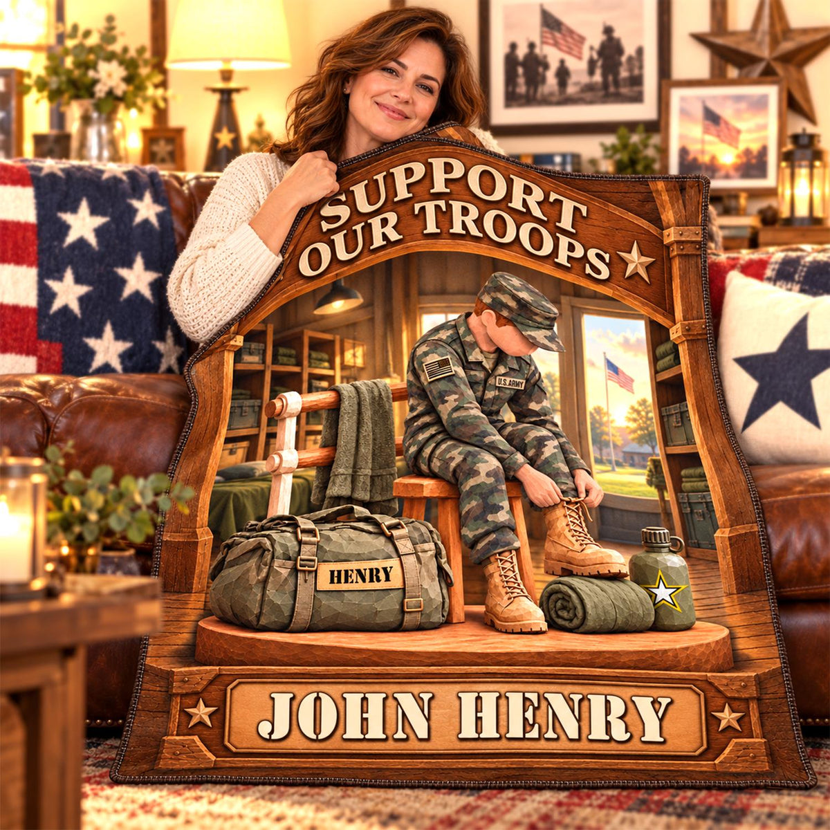Personalized US Army Soldier Blanket – Proud to Serve, Custom Name Military Christmas Gift For Military Soldier C2408 Hv01 KL07