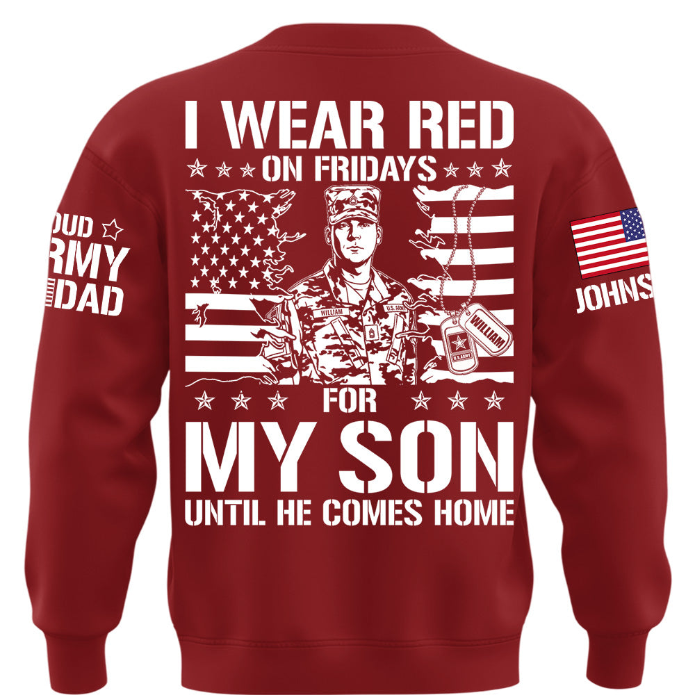 I Wear Red On Friday For My Son Support Our Troops Personalized Photo Shirt For Military Dad Mom Family H2511 Trna