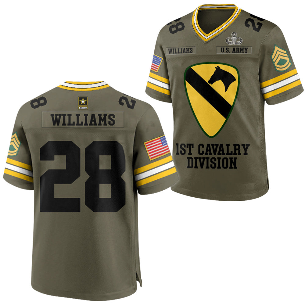 US Military Football Jersey Custom All Branches Division Unit Gift for Veteran H2511