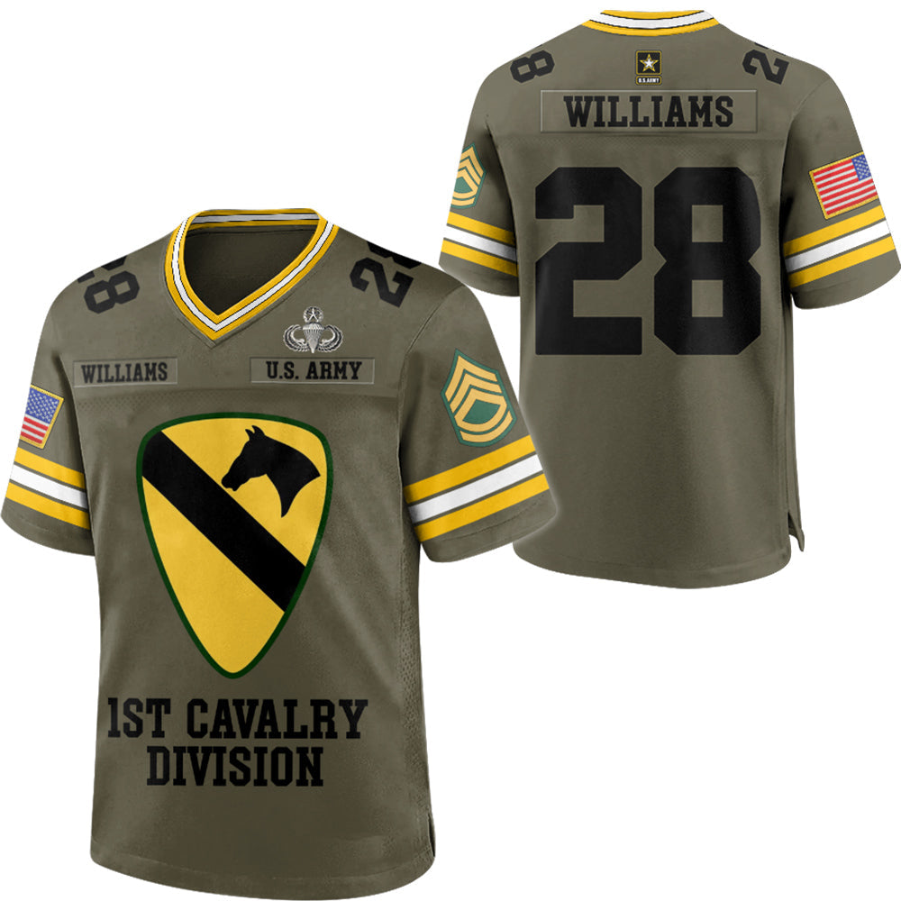 US Military Football Jersey Custom All Branches Division Unit Gift for Veteran H2511