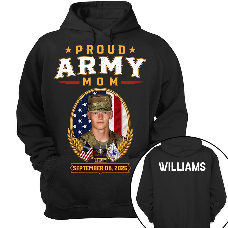 Proud Army Mom Custom Photo Shirt For Proud Military Mom Dad Sister Grandma Family Members Graduate Day Shirt H2511 Trna